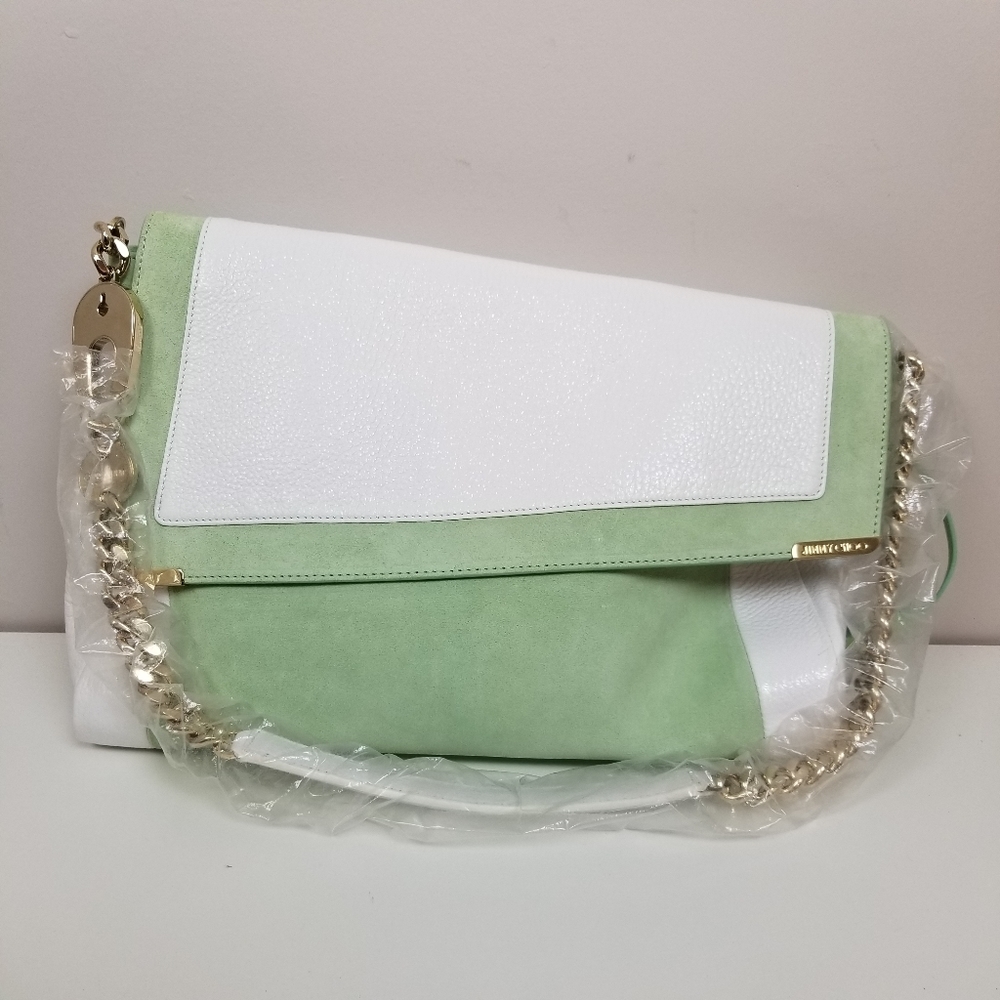 NWT Jimmy Choo leather and suede bag